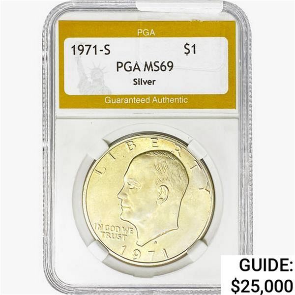 1971-S Eisenhower Silver Dollar PGA MS69 Silver