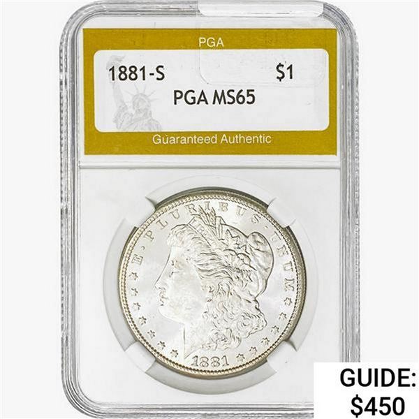 1881-S Morgan Silver Dollar PGA MS65