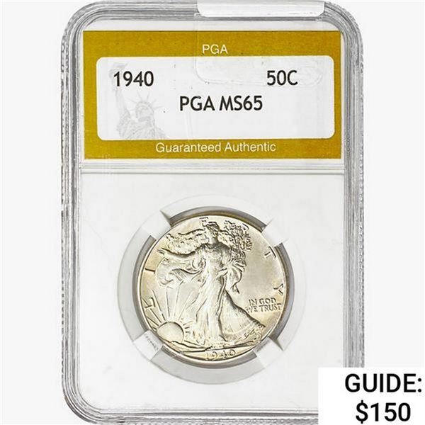 1940 Walking Liberty Half Dollar PGA MS65