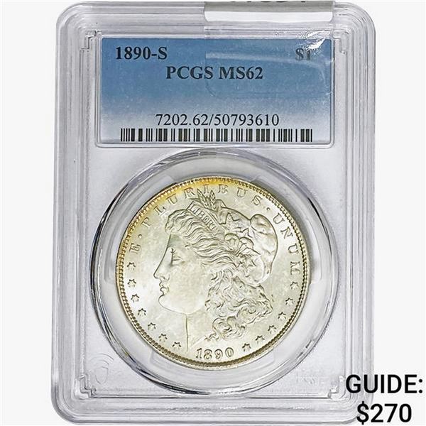 1890-S Morgan Silver Dollar PCGS MS62