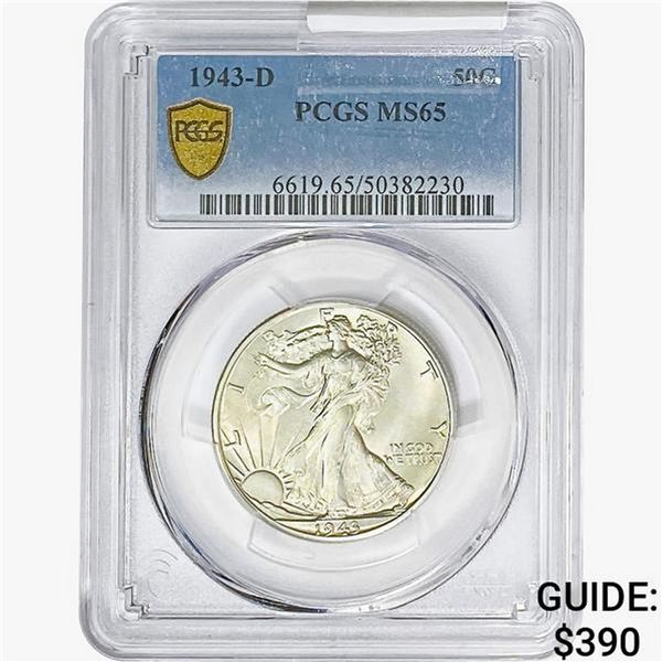 1943-D Walking Liberty Half Dollar PCGS MS65