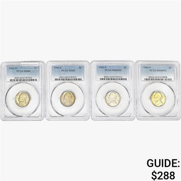 [4]1943-1944 Jefferson Nickel PCGS MS65-66
