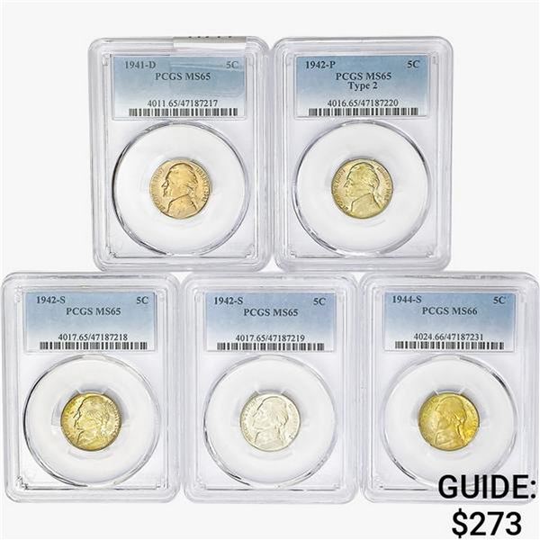 [5]1941-1944 Jefferson Nickel PCGS MS65-66