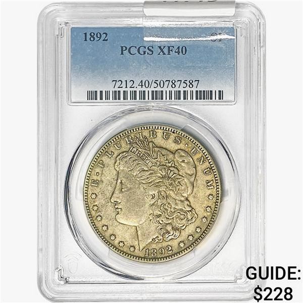 1892 Morgan Silver Dollar PCGS XF40