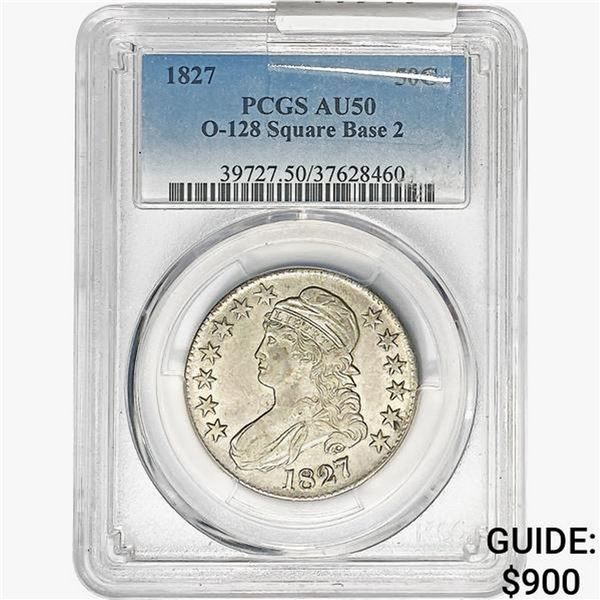 1827 Capped Bust Half Dollar PCGS AU50 O-128
