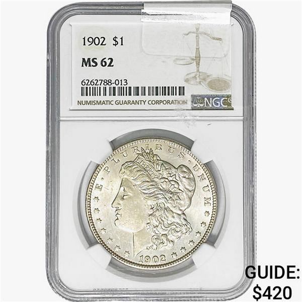 1902 Morgan Silver Dollar NGC MS62