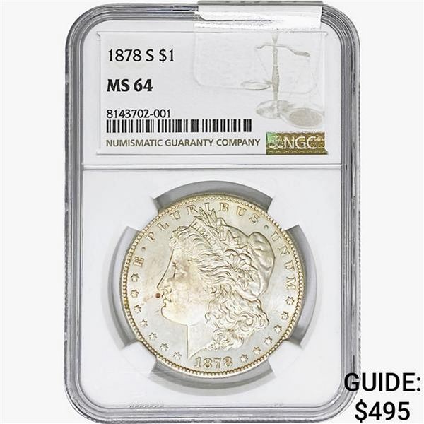 1878-S Morgan Silver Dollar NGC MS64