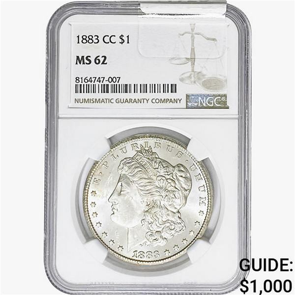 1883-CC Morgan Silver Dollar NGC MS62