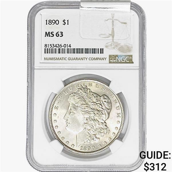 1890 Morgan Silver Dollar NGC MS63
