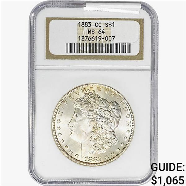 1883-CC Morgan Silver Dollar NGC MS64