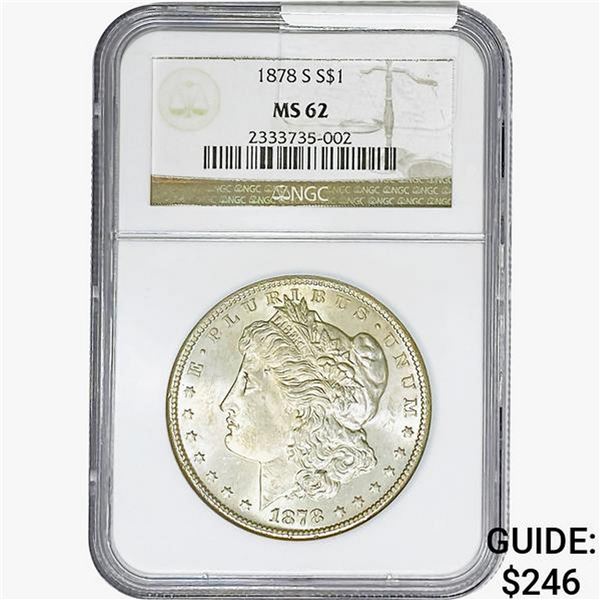 1878-S Morgan Silver Dollar NGC MS62