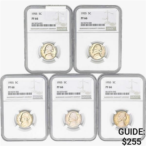 [5]1955 Jefferson Nickel NGC PF66