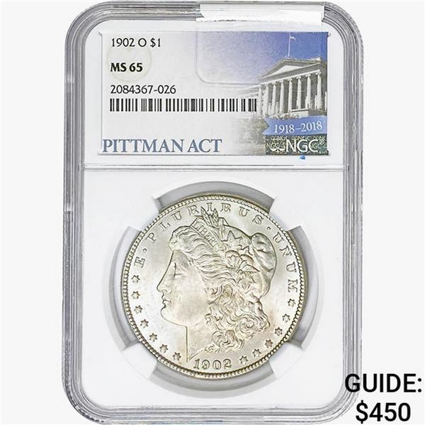 1902-O Morgan Silver Dollar NGC MS65