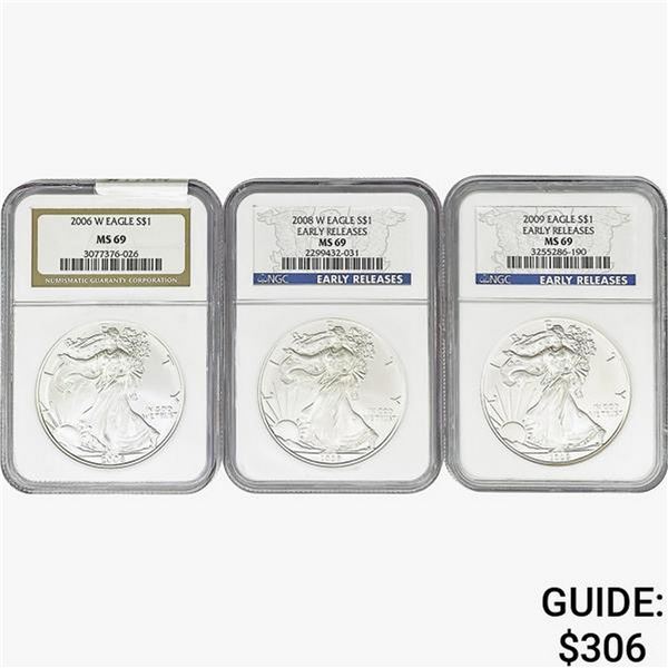 [3]2006-2009 Silver Eagle NGC MS69