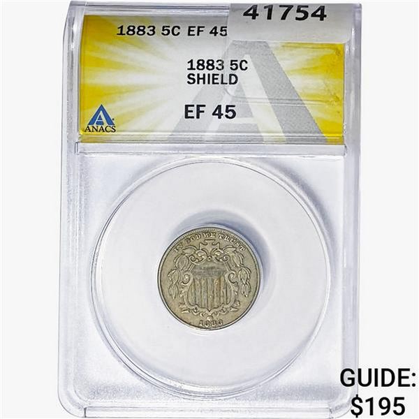 1883 Shield Nickel ANACS EF45