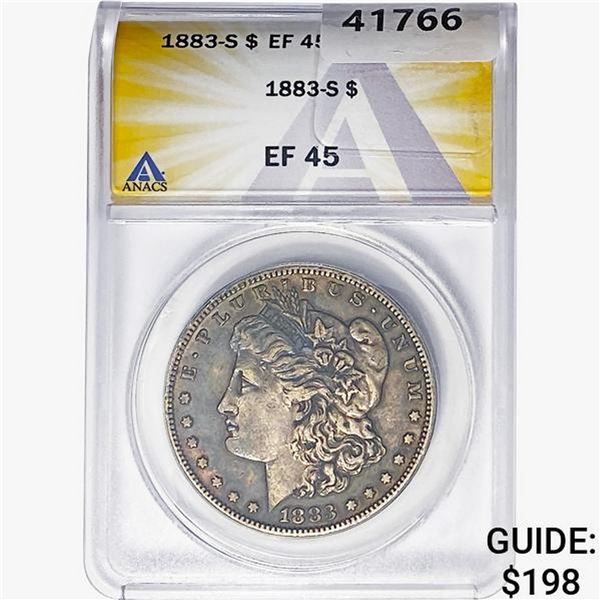 1883-S Morgan Silver Dollar ANACS EF45