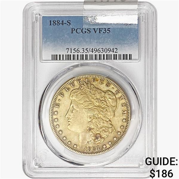 1884-S Morgan Silver Dollar PCGS VF35