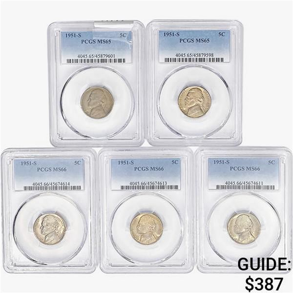 [5]1951-S Jefferson Nickel PCGS MS66