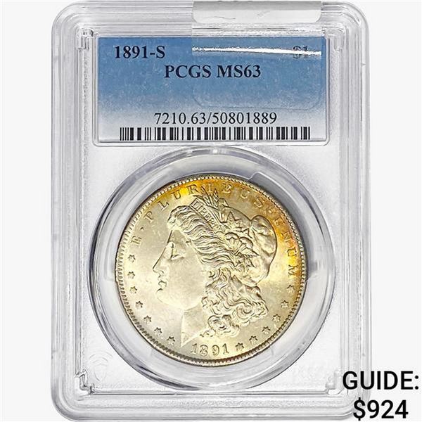 1891-S Morgan Silver Dollar PCGS MS63