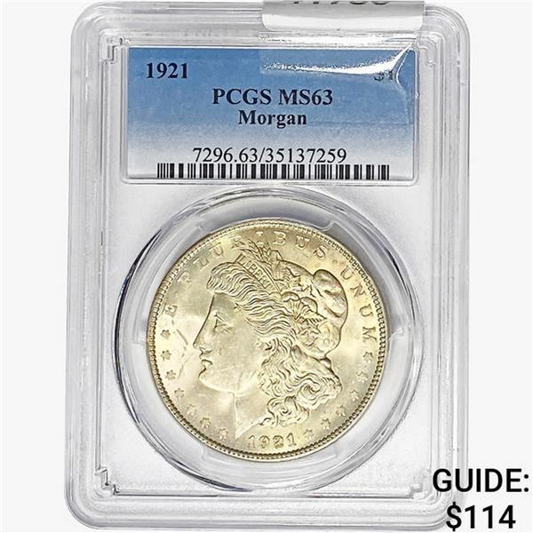 1921 Morgan Silver Dollar PCGS MS63