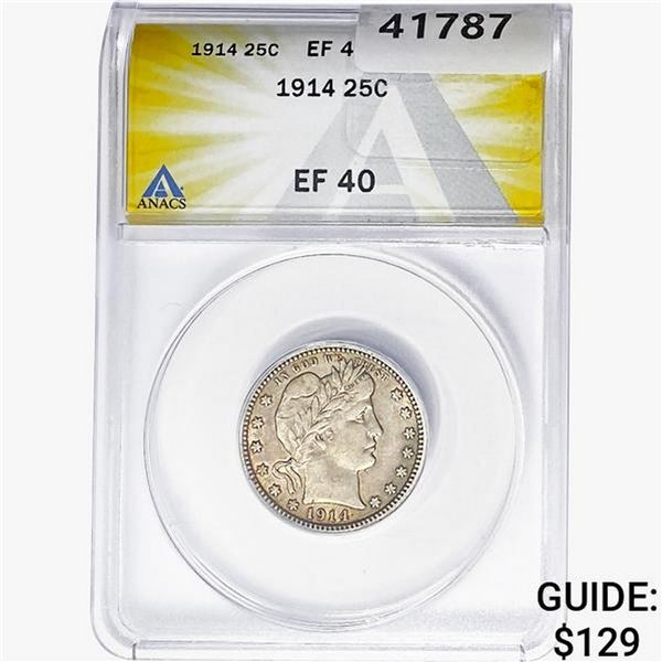 1914 Barber Quarter ANACS EF40