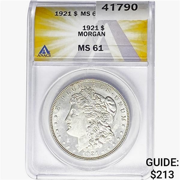 1921 Morgan Silver Dollar ANACS MS61