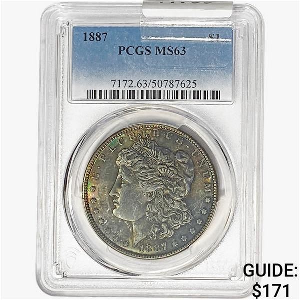 1887 Morgan Silver Dollar PCGS MS63