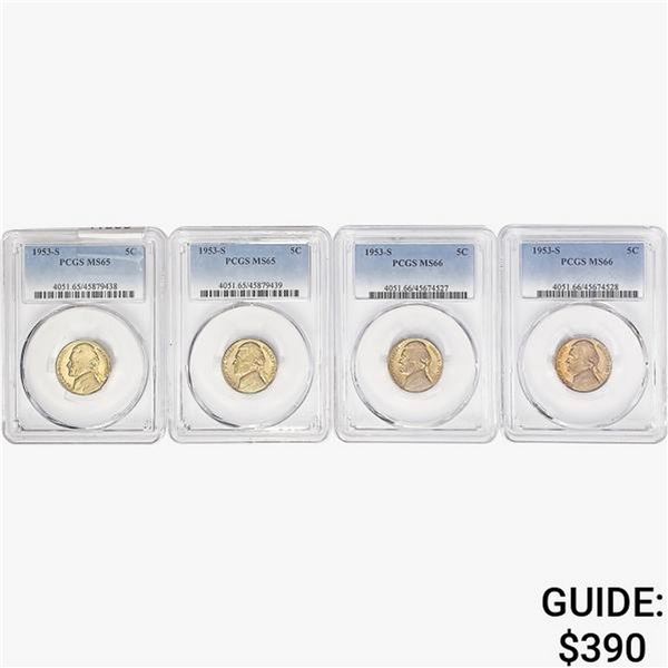 [4]1953-S Jefferson Nickel PCGS MS65-66