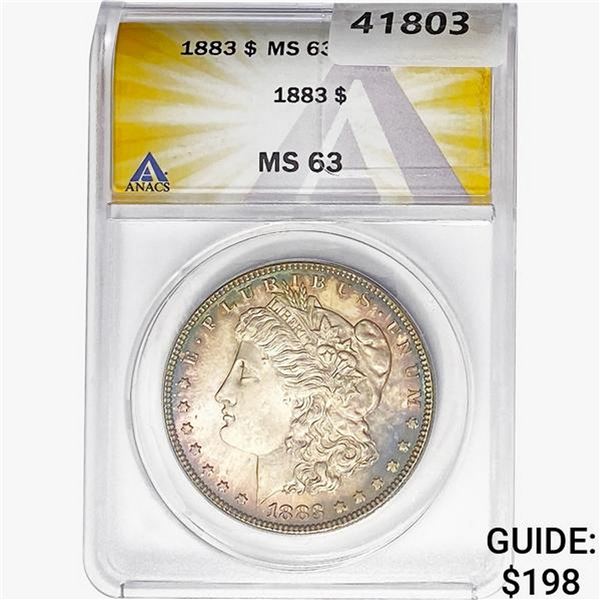 1883 Morgan Silver Dollar ANACS MS63