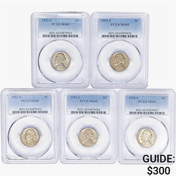 [5]1953-S Jefferson Nickel PCGS MS65
