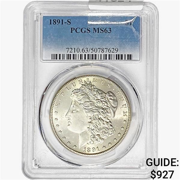 1891-S Morgan Silver Dollar PCGS MS63