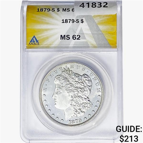1879-S Morgan Silver Dollar ANACS MS62