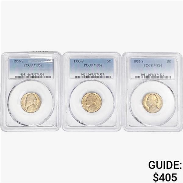 [3]1953-S Jefferson Nickel PCGS MS66