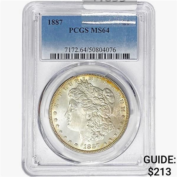 1887 Morgan Silver Dollar PCGS MS64