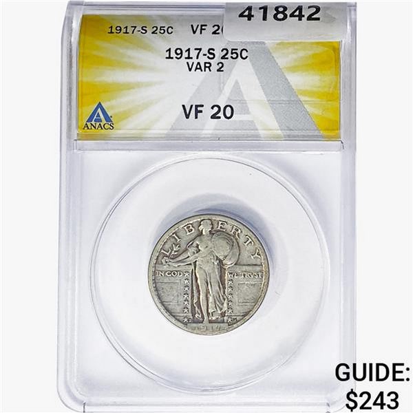 1917-S Standing Liberty Quarter ANACS VF20