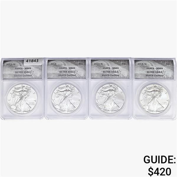 [4]2012-2014 Silver Eagle ANACS MS69