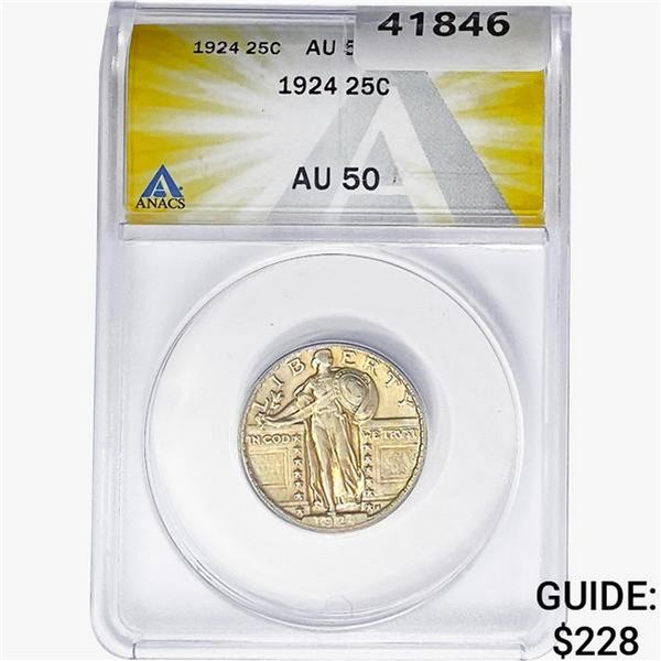1924 Standing Liberty Quarter ANACS AU50