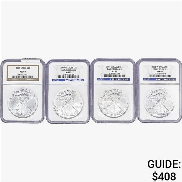 [4]2006-2008 Silver Eagle NGC MS69