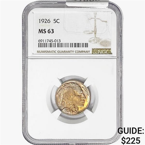 1926 Buffalo Nickel NGC MS63
