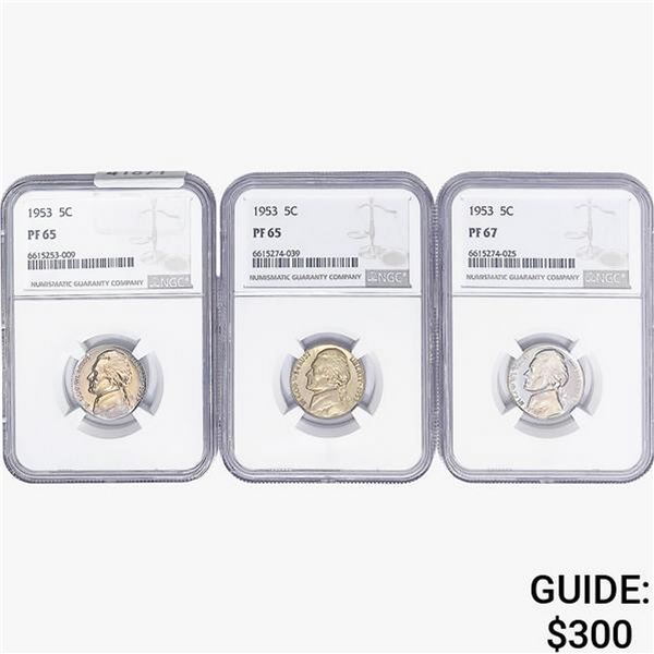 [3]1953 Jefferson Nickel NGC PF65/67
