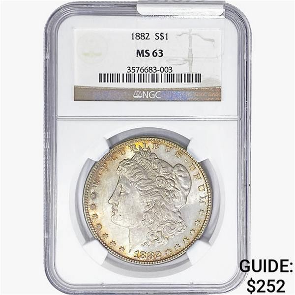 1882 Morgan Silver Dollar NGC MS63