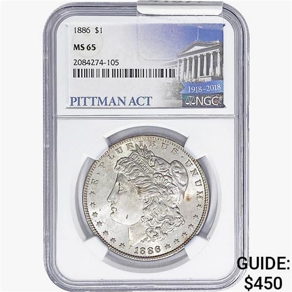 1886 Morgan Silver Dollar NGC MS65