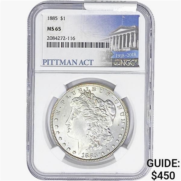 1885 Morgan Silver Dollar NGC MS65
