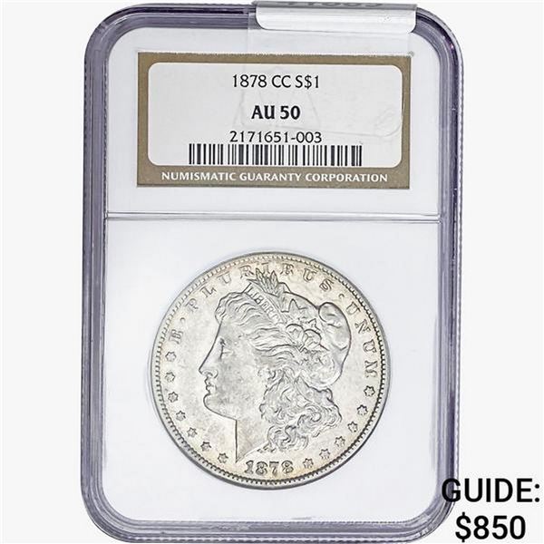 1878-CC Morgan Silver Dollar NGC AU50