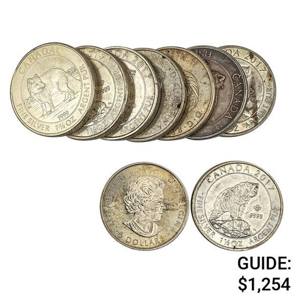 [9] 2014-2017 1/5oz Silver Canada $8 Roll