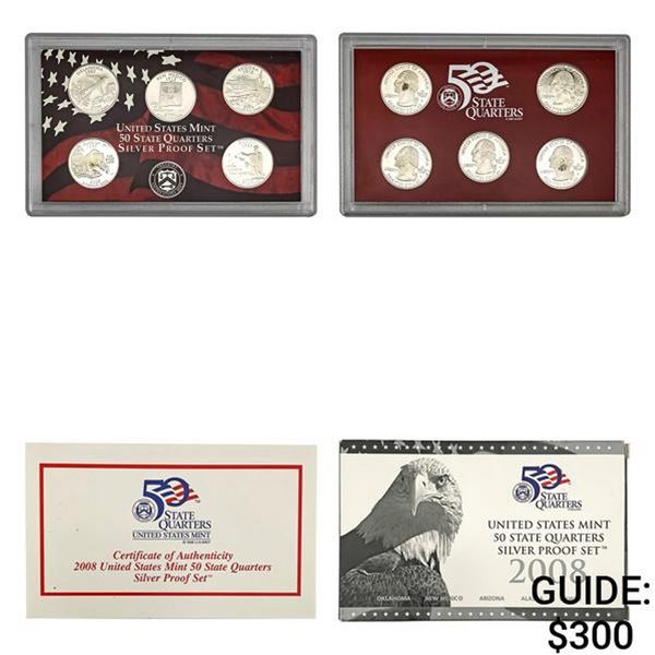 2008 U.S. Mint 50 State Silver Quarters Proof Set