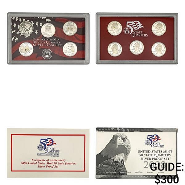 2008 U.S. Mint 50 State Silver Quarters Proof Set