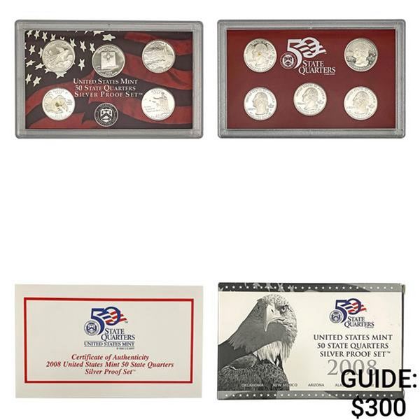 2008 U.S. Mint 50 State Silver Quarters Proof Set
