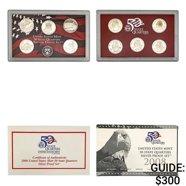 2008 U.S. Mint 50 State Silver Quarters Proof Set