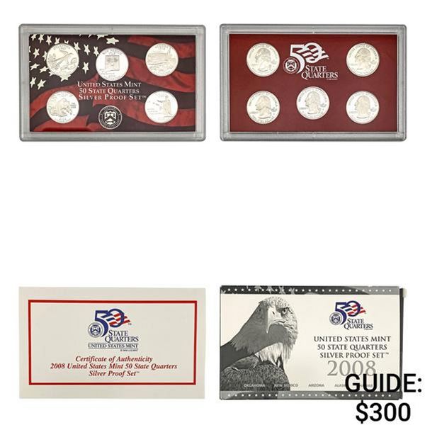 2008 U.S. Mint 50 State Silver Quarters Proof Set